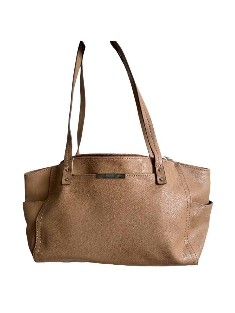 Relic Tan Faux Leather Shoulder Bag With Multiple Compartments & Zipper Closure